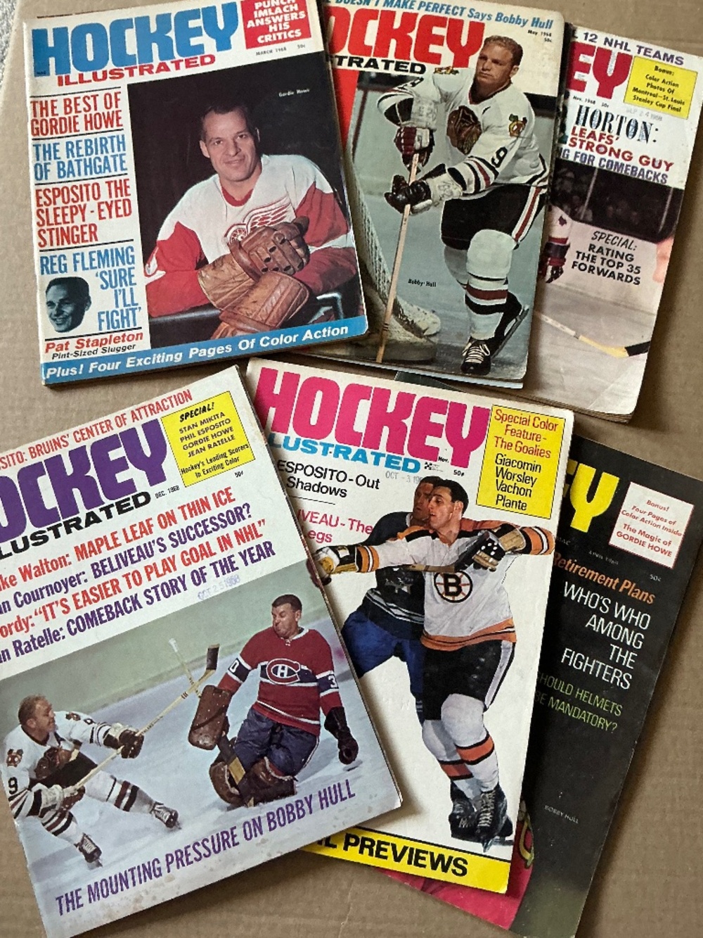 Vintage Hockey Illustrated Magazine’s Lot of 6 1968-1969